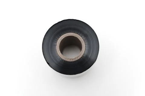 Ribbon for thermal printer used in packaging and labeling tasks Stock Photos