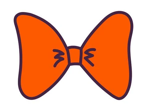 Ribbon tied in a bow, bow tie, hair bow illustration Stock Illustration