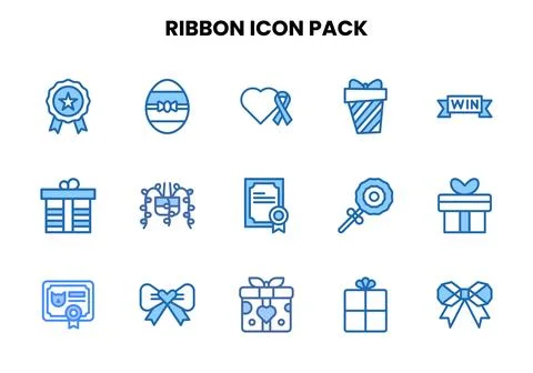 Ribbon Two Colour Graphics Icons Pack イラスト素材