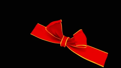 Ribbon Tying A Bow Across The Screen in 4K Stock-Footage 121503426