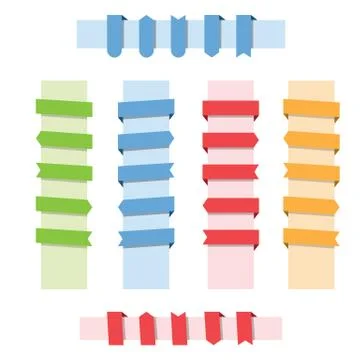 Ribbon web banner set Stock Illustration