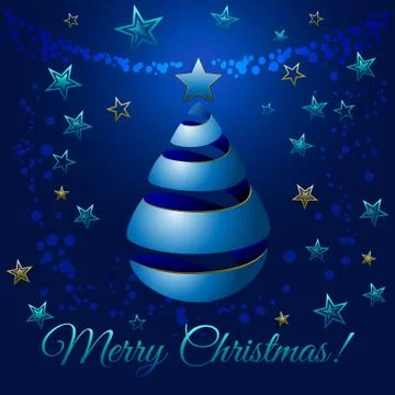 Ribbon xmas tree Stock Illustration