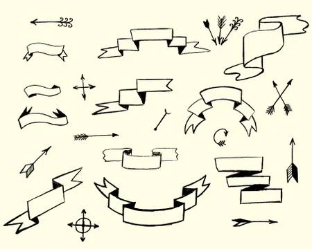 Ribbons and arrows Stock Illustration