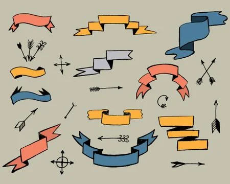 Ribbons and arrows Stock Illustration