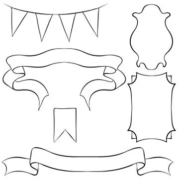 Ribbons and labels Stock Illustration