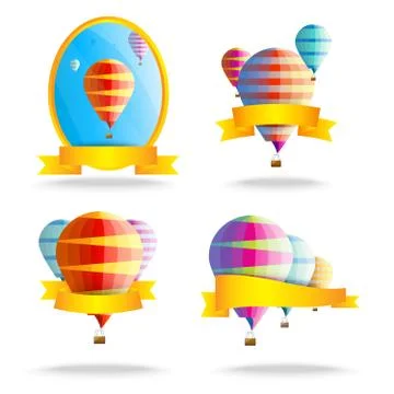 Ribbons with balloons Stock Illustration