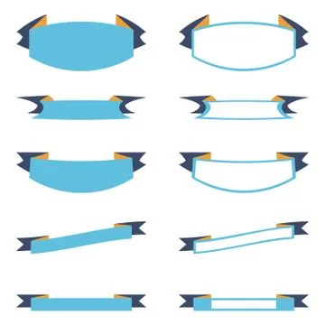 Ribbons banners set on a white background Stock Illustration