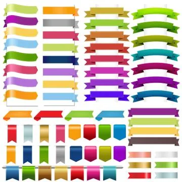 Ribbons big set Stock Illustration
