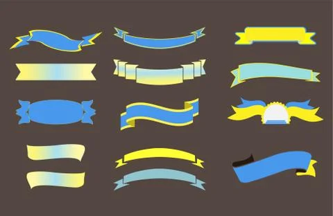 Ribbons big set, isolated vector illustration Stock Illustration