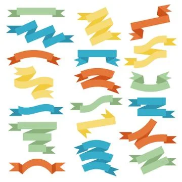 Ribbons collection Stock Illustration