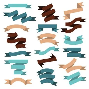 Ribbons collection Stock Illustration