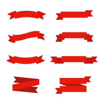 Ribbons in flat style. Stock Illustration