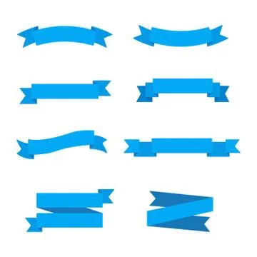 Ribbons in flat style. Stock Illustration
