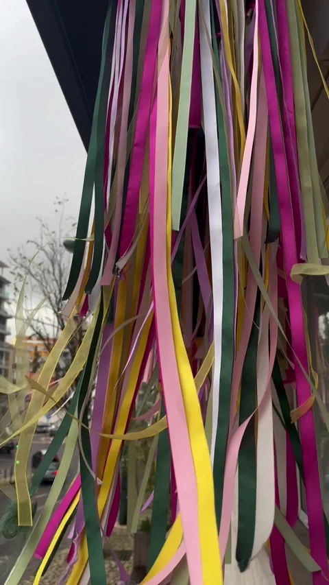 Ribbons flutter in the wind Stock Footage 303915742