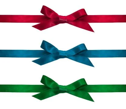 Ribbons isolate on white Stock Photos