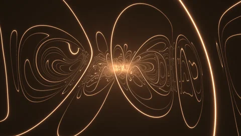 Ribbons of Light Collapse Implode to Central Point Glowing Video stock 143900759