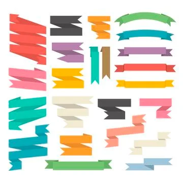 Ribbons set isolated Stock Illustration