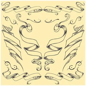 Ribbons set vector Stock Illustration