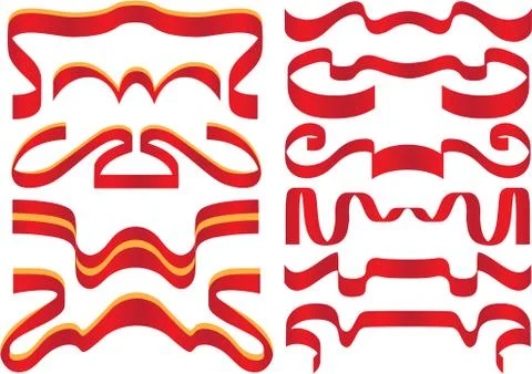 Ribbons set vector Stock Illustration