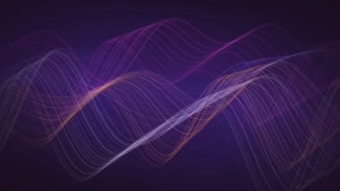 Ribbons of thin lines flow horizontally in a seamless loop Stock Footage 341402165