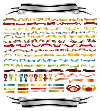 Ribbons of various colors Stock Illustration
