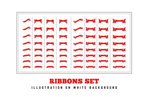 Ribbons vector set illustration on white background Stock Illustration