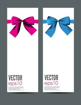 Ribbons on white paper Stock Illustration