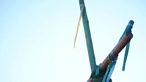 Ribbons on wooden posts 库存影片 93842900