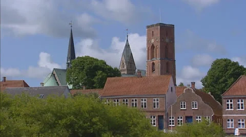 RIBE, DENMARK -  skyline - medium shot Stock Footage 24472685