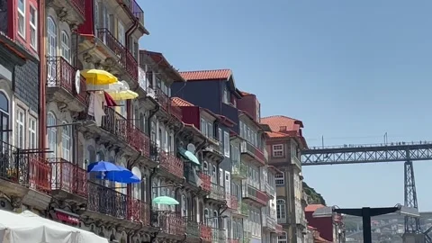 Ribeira Square (Riverfront) in Porto 스톡 동영상 199787406