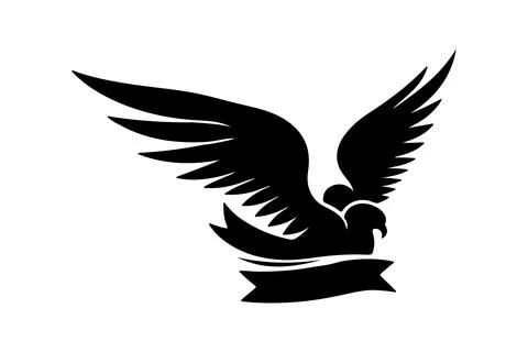 Ribon and bird vector Stock Illustration