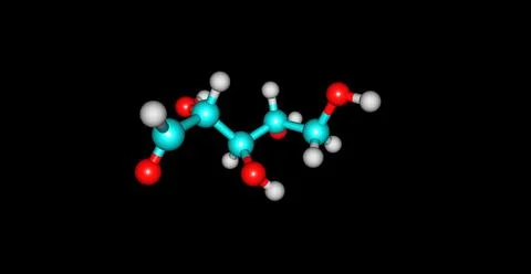 Ribose molecular structure isolated on black Stock Illustration