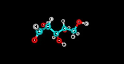 Ribose molecular structure isolated on black Stock Illustration