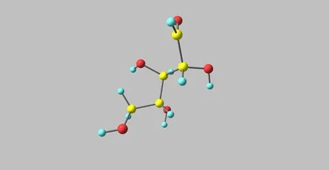 Ribose molecular structure isolated on grey Stock Illustration