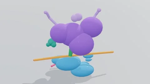 Ribosome complex ribosome 3d loop white background 3D animation seamless loop 스톡 동영상 341851349