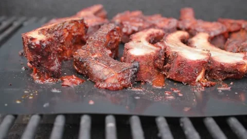 Ribs on the BBQ Stock-Footage 169262910