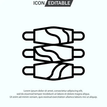 Ribs line icon, outline vector logo illustration Stock Illustration