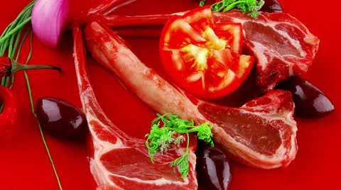 Ribs on plate Vídeos de archivo 25133432