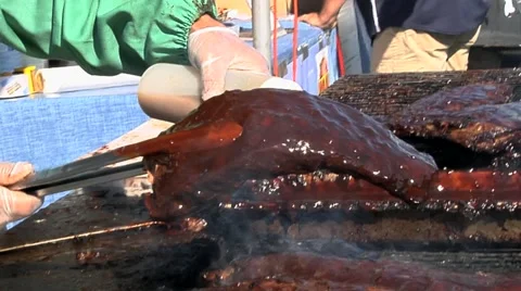 Ribs Sauce Bottle Stock Footage 40340429