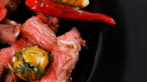 Ribs served on wood Vídeos de archivo 24657673