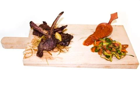 Ribs with vegetables Foto stock