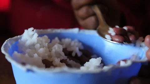 Rice and beans mid shot Vídeos de archivo 55163035