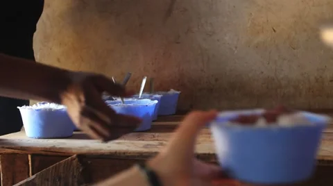 Rice and beans on table Video stock 55163028