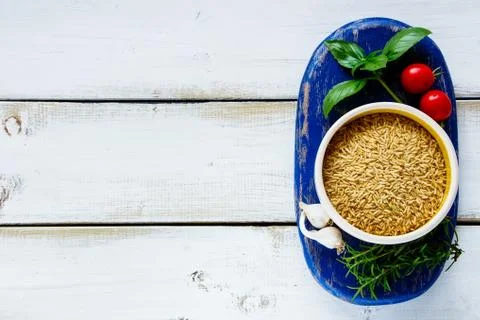 Rice and vegetables Stock Photos