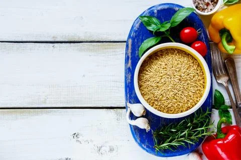 Rice and vegetables Stock Photos