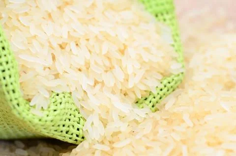 Rice in bag Stock Photos