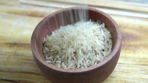 Rice in a bowl Stock Footage