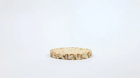Rice bread on white background Stock Footage 80868902