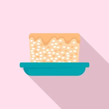 Rice cake icon, flat style Stock Illustration