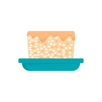 Rice cake icon, flat style Illustrazione stock